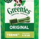 Greenies Veterinarian-Recommended Adult Natural Dental Dog Treats Teenie Size, Dog Dental Chews, Original Flavor, 6 oz. Pack, 22 Count (Best By: 05/20/2027)