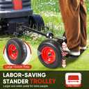 GADFISH 13" Large Walk Behind Mower-SulkyEasy Forward & Reverse Lawn Mower Trailer, Black & Red Wheel For Mower (Walk Behind Mower-Sulky)