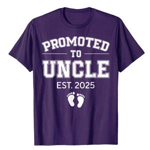 Promoted to Uncle Est 2025 Uncle to Be Gifts 1St Time Uncle T-Shirt (L, Purple)