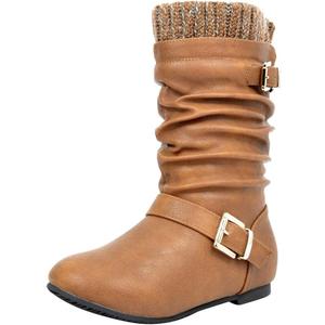 DREAM PAIRS Girl's Faux Fur Lined Knee High Winter Riding Boots(Toddler/Little Kid/Big Kid) 2 Little Kid