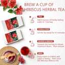 3 x Pure Natural Hibiscus Tea Bags, Clear Heat And Moisturize Dryness, Rich In Antioxidants And Aids Digestion, Refreshing Sweet And Sour Fruity Taste, Caffeine-Free (1 Pack/50 Bags)