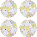 Easter Placemats Set of 4 Round Spring Bunnys Flowery Table Runner Cutwork Embroidered Floral and Bunnys Dresser Scarf Table Topper Home Kitchen Dining Tabletop Decoration