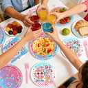 30 Pcs 6 7 Birthday Decorations, 6 7 Birthday Theme Party Decor, Dishes & Forks Set: Plates and Forks for 67 Party Decorations