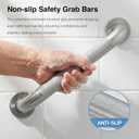 18 Inch Shower Grab Bars for Seniors 1.25'' Brushed Nickel Stainless Steel Grab Bar for Bathroom, Non Slip Knurled Safety Handrail for Bathtub Toilet Wall, Gifts for Elderly and Handicapped