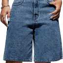 EMMIOL Women Jorts Baggy Jeans Jorts Outfits Mid-Low Waisted Denim Y2K Shorts Summer Hot Short Pants Streetwear (Medium)