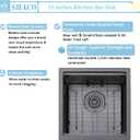 SHACO 15x15 Black Undermount Bar Sink, 15 Inch Gunmetal Black Single Bowl Kitchen Sink, Handmade Stainless Steel 16 Gauge Workstation Laundry Single Bowl with Accessories