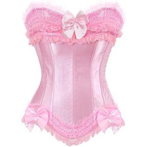 ICEGIA Women's Lace Up Boned Overbust Corset Bustier Lingerie Body shaper Top Size Small