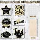 COCHIE Class of 2025 Graduation Party Decorations, Table Centerpieces Sticks for Grad Parties Supplies, Shiny Table Topper Decor for Kindergarten Preschool High School College (Glitter Black and Gold)