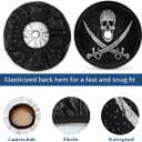 Jolly Roger Pirate Skull Spare Tire Cover with Camera Hole Wheel Tire Cover Fit for RV Trailer SUV Jeep Truck 17 Inch