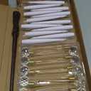 Christmas Tree Candles with Magic Wand 12 Pack Flameless Candles for Christmas Tree Flickering Battery Operated LED Candle for Holiday Home Party Decor with Crystal Ball Hook