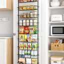 Over The Door Pantry Organizer Spice Rack: 9-Tier Metal Pantry Door Organizer - Pantry Organizers and Storage - over the Door Organizer Back of Door Spice Rack, Black 