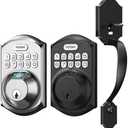 TEEHO Keyless Entry Door Lock - Electronic Keypad Deadbolt with Handle Set - Front Door Handles - Heavy Duty - Door Lock with Code - 2 Keys - Auto Lock Feature - Easy Installation - Matte Black