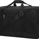 55L Large Duffle Bag for Men Travel - 25 inch Weekender Duffel Bag with Hard Bottom - Black