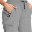 Womens Hiking Pants Lightweight Joggers High Waist Quick Dry Travel Zipper Pockets Athletic UPF 50+, US XL