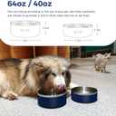 WENBOKMIN Dog Bowl, Stainless Steel Dog Food and Water Bowl with Non Slip Quiet Bottom, Easy to Clean, Dishwasher Safe, 64oz, Blue
