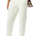 Amazon Essentials Men's Relaxed Fit Fleece Joggers Sweatpants with Drawstring Waist, Tapered Leg, Ribbed Cuffs, Brushed Interior, Cream, Medium