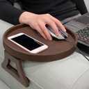 NDL Sofa Armrest Clip Table No-Slip Couch Tray for Drinks, Snacks, Remote, Gamepads, Adjustable Armchair Table for Living Room, Bedroom, Dorm Fits Most Armrests