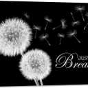 SKASNFAI Zen Wall Decor Motivation Dandelion Just Breathe Canvas Print Artwork Motivation Positive Wall Art for Inspirational Quotes Yoga Room (12L x 16W)