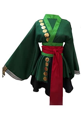 ulesoke Women Anime Cosplay Costume Lolita Kimono Robe Dress Sexy Suspender Skirt Outfits Halloween Suit with Belt, 3XL