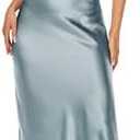 Women's Spaghetti Strap Midi Satin Silk Dresses Slip Cowl Neck Party Cocktail Evening Sexy Dress, Small