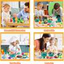 56Pcs Mini Play Kitchen Accessories for Kids, Pretend Cooking Playset with Cookware, Tableware & 2 Fruit Sets, Learning Gift for Girls, Boys, Toddlers, Green