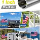 LETSTRY 5FT One-Piece Flag Pole for Outside House with 3X Thicker Wall, Heavy Duty Stainless Steel Flagpole for Truck, RV, Boat with Anti-Wrap Rings, Rustproof Outdoor Flag Pole Fits 1" Bracket