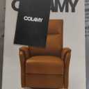 COLAMY Leather Recliner Chair with Swivel & Rocking Function, Modern Glider Reclining Chair with Footrest and Wide Seat Cushion, Comfortable Rocker Chair for Living Room, Nursery, Bedroom, Cocoa