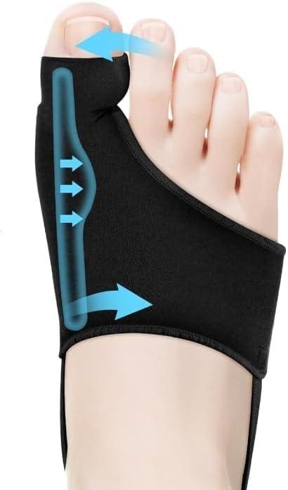 Awojrsky Bunion Corrector for Women Big Toe Straightener Bunion Corrector for Men, Relief splints Reduce Pain and Correct Toe Alignment, Brace Day/Night, fit for R/L,Washable(Black)
