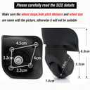 Zoofen 1 Pair Luggage Repair Wheels Replacement Luggage Wheels Suitcase Wheels Replacement (W041-2X)