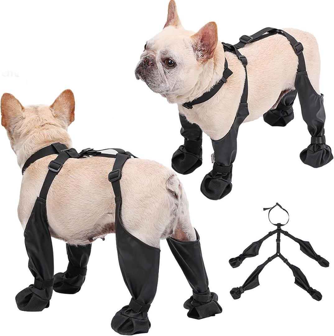 Dog Boots Waterproof for Winter - Anti-Slip Paw Shoes for Snow & Rain | Non-Slip Reflective Pet Boots with Adjustable Straps, Medium Dogs