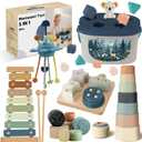 Montessori Toys for 6-12 Months, Baby Toys 6-12-18 Months with Baby Blocks Cup Toys, Pull String Toys, Shape Sorting Baby Development Toys for 6-24 Months Girls Boys Birthday Chiristmas Gifts