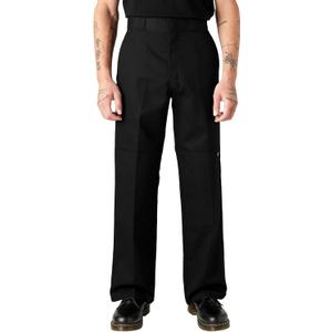 Dickies Men's Loose Fit Double Knee Work Pants – Durable Twill Utility Trousers for Construction & Warehouse, Black, 42W x 34L