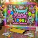 Lumiboard Led Drawing Board 7 Colors, Light Up Cosmody Drawing Board, Glowing Acrylic Dry Erase Board, Easter Basket Stuffers,Easter Egg Fillers Gifts Kids Girls Boy Teens(14.25")