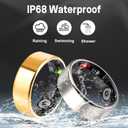 FAHKNS Smart Health Ring for Women Men: Fitness Tracker Ring with Heart Rate,Blood Oxygen,Sleep Monitor,Stress,Steps Counter,IP68 Waterproof for iOS & Android,No APP Fees (Silver,10#)