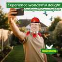 2025 Upgraded Hummingbird Feeder Helmet | Wearable Hummingbird Mask Feeder with Anti-Fog Lens & Bionic Flower | Adjustable for Adults & Teens Lightweight PVC Red