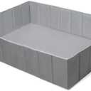 Baby Ball Pit for Toddlers Infant Kids Large Foldable Puppy Dogs Cats Pop Up Corner Ball-Pit Big Collapsible Rectangle Soft Play Tent Indoor Outdoor (Balls no Include) Gray