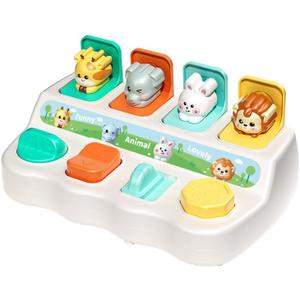Cause-And-Effect Toy for Toddlers 2-3 Developmental Toy With Buttons & Colors Color Sorting Animal Toys For Kids, Toddlers, Babies 18 Months + Pop-Up Toys, 6-12 Months, 1-3 Years Baby
