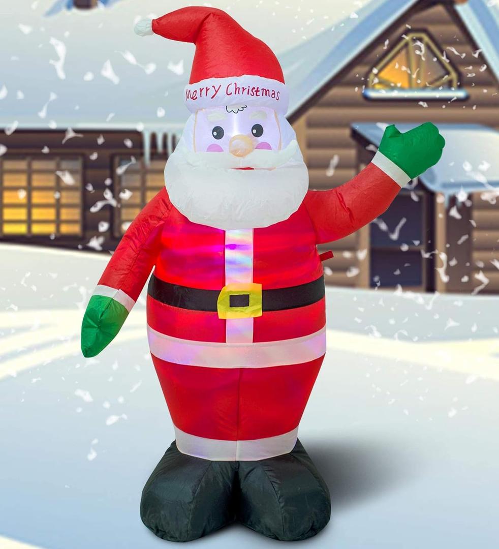 AJY 4ft Christmas Inflatable Santa Claus Inflatable Holiday Lighted Blow up Lighted Santa Claus Yard Decoration Suitable for Christmas Indoor and Outdoor