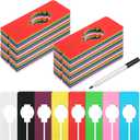 72 Pcs Hanging Closet Size Dividers with 2 Pcs Bonus Marker, 8 Colors Reusable Plastic Writable Rectangular Dividers Separators For Clothing Racks, Closet Organization, and Retail Store