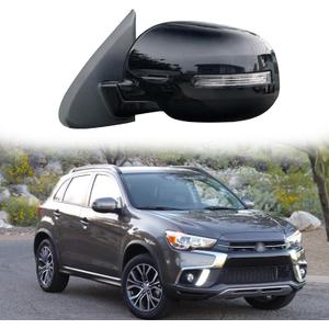 Driver Side Mirror Replacement Fit for 2013-2020 Mitsubishi Outlander Car Rear View Mirror Side Mirrors Assembly Electric Adjustment, Electric Folding, Led Turn Light, Heating (Not Fit Outlander Sport) (Black-Left-9Wires)