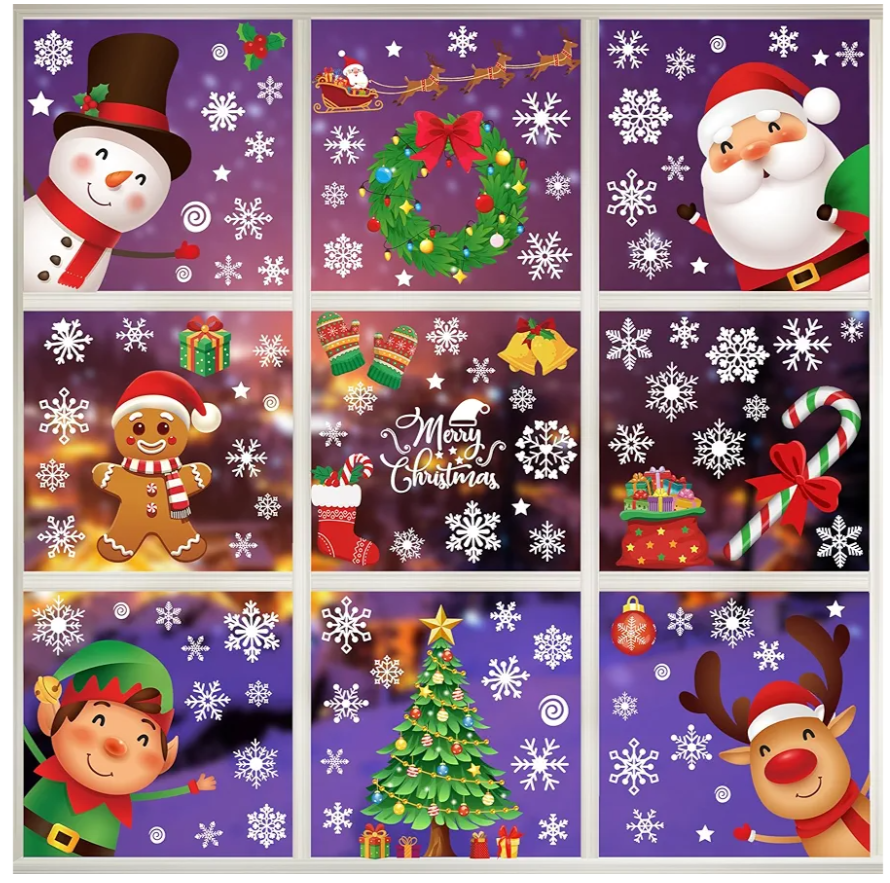 15 Sheets Christmas Window Clings, Snowflake Window Clings for Stickers for Glass, Christmas Decorations Decals for Snowman Santa Claus Tree Reindeer Elf Winter Party Accessories Supplies Decor
Overall Pick