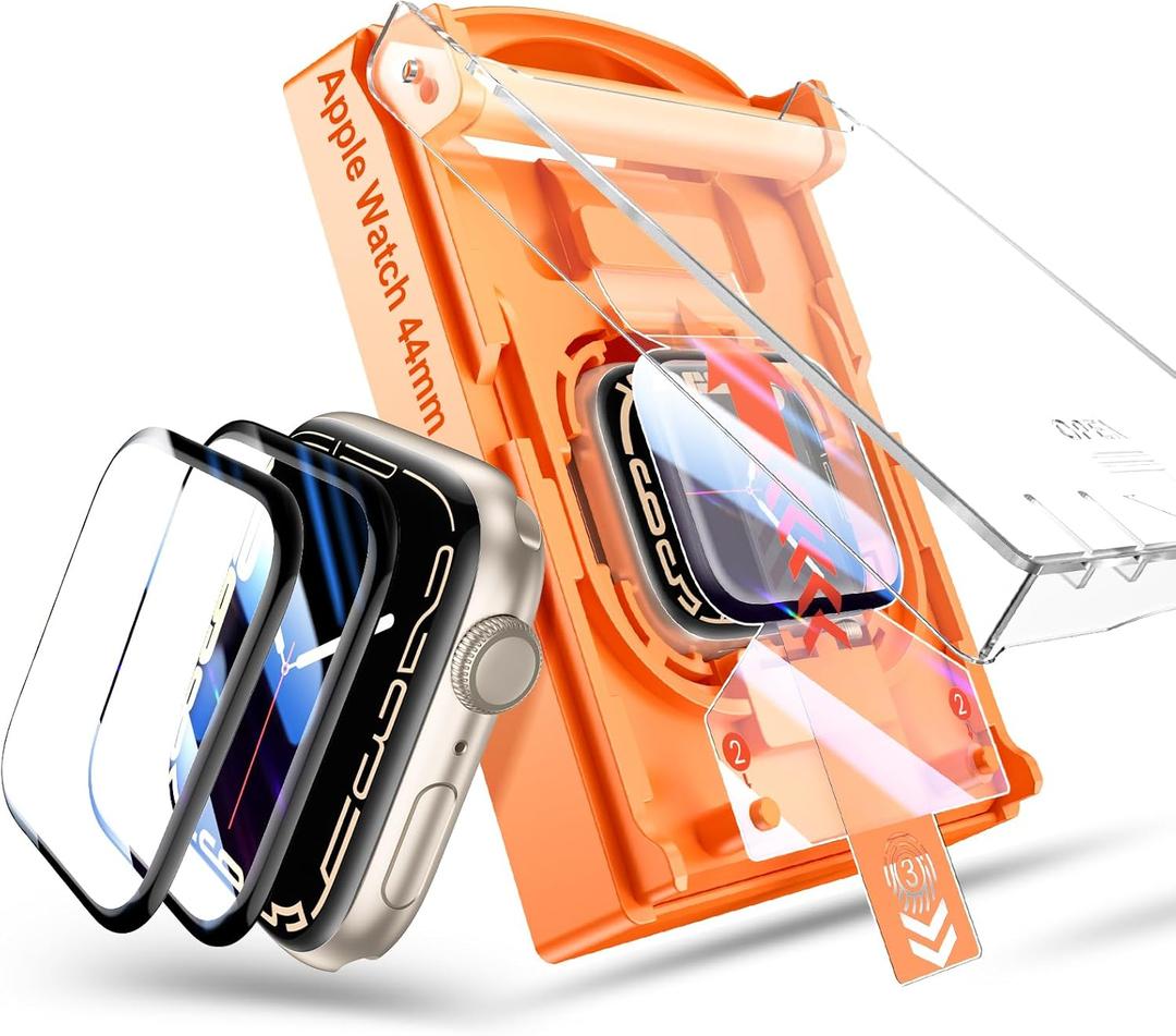 Tensea 2Pack for Apple Watch Screen Protector 45mm 41mm 44mm 40mm 49mm Accessories, Protective Soft Film with Installation Kit, for iWatch Series 9 8 7 6 5 4 SE SE 2nd Generation Ultra Ultra 2