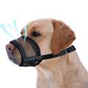 Evollax Dog Muzzle for Large Dogs - Air Mesh Muzzle for Large Sized Dog | Adjustable No Bark Dogs Muzzles for Scavenging Licking & Chewing | Prevent Biting | L 7.9'' - 9.4''