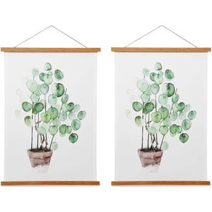 Magnetic Poster Hanger Frame for 18x24 18x18 18x12 Movie Music Posters Wall Art, 2 Pack Wood Picture Frames for Large Canvas Diamond Map Decor, Living Room Calendar Banner Tapestry Photo Hanging Stand