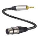 XLR to 3.5mm Balanced Cable Adapter, XLR Female to 1/8 inch Mic Cord for Camcorders, DSLR Cameras, Computer Recording Device and More - 1ft