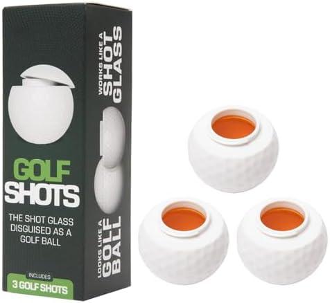 3Pcs 1.5oz Golf Ball Shaped Shot Glass Golf Ball Shot Glass Novelty Golf Ball Shot Glasses with Lid Outdoor Leisure Golf Glass