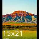 15x21 Picture Frame Black for Wall Mounting, Horizontal and Vertical Formats for Wall Hanging, Wood 15x21 Frame, Black, 1 Pack