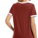 Xelky Womens Short Sleeve T-Shirts V Neck Summer Casual Basic Workout Tops (M)