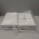 2 Pack Under Sink Organizers and Storage, Double Sliding Kitchen Cabinet Organizer, 2 Tier Height Adjustable Countertop Organizer for Kitchen Bathroom Laundry, White