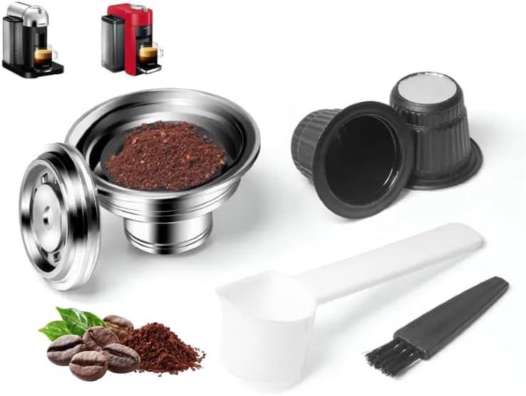 Reusable Coffee Pod Converter Compatible with Nespresso Original Line Capsule Stainless Steel Coffee Capsule Adapter Compatible with Nespresso Vertuo ENV135 GCA1 Machine
